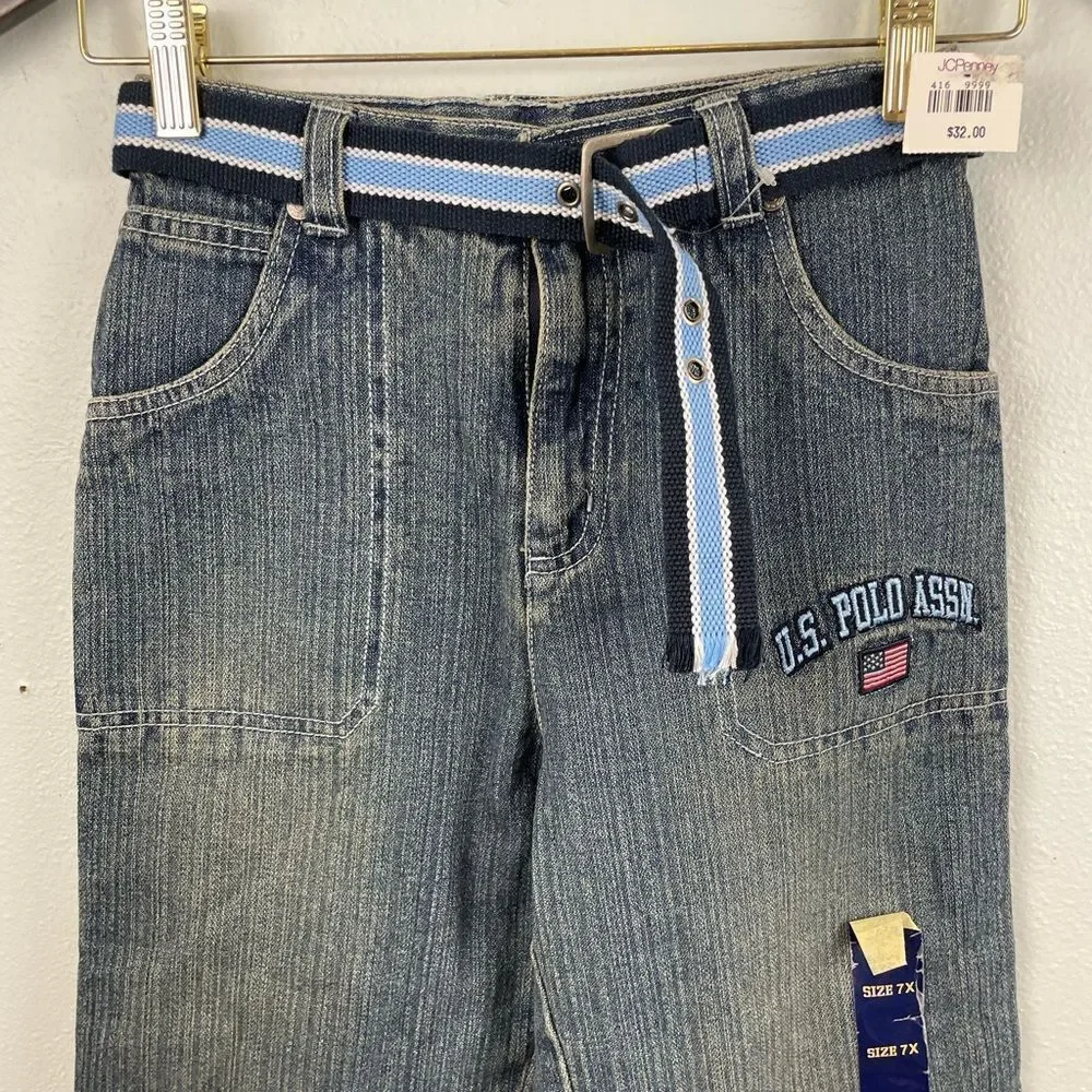 NWT U.S. Polo Association Belted Jeans Size 7X